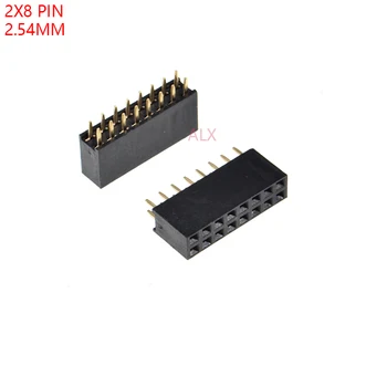 20 개 2X8 핀 두 배 줄 바로 여성 핀 헤더 2.54MM 피치 스트립 커넥터 소켓 2*8 8p8 핀 16PIN 에 대한 PCB 널