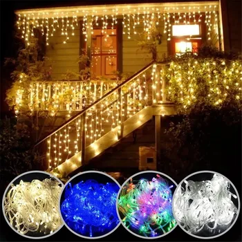 5m 방수 크리스마스 불빛으로 처진 고드름이 문자열을 위한 빛을 처마 결혼식 발코니 하우스 홀리데이 옥외 장식