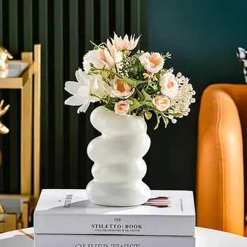 꽃병 PE 참억새병 북유럽 나선형 꽃 냄비 현대적 책상 미적 실내 장식 생활 방 꽃 홀더를 위한 홈