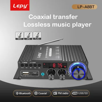 LEPY LP-A8BT 동축 디코딩 전력 증폭기 FM SD USB 무손실 음악 플레이어 2x30W 높은 전력 Amplificador5.0 블루투스