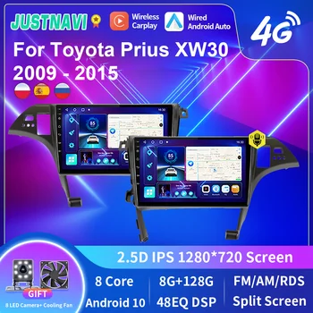 JUSTNAVI Android10 자동차 라디오를 도요타 프리우스 XW30 2,009 에서 2,015 사 멀티미디어 플레이어 스테레오면 Autoradio GPS Navi 테이프 레코더