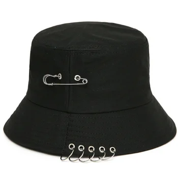 철 핀 반지가 모자를 위한 남녀 공통 여성 남성 면 야외 비치 일자 패션 파나마 세련된 낚시 어부의 모자