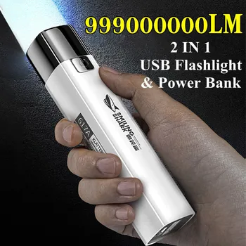 G3 전술상 플래쉬 등 높은 전원 Led 플래쉬 등 강력한 재충전용 990000LM 매우 밝은 휴대용 램프 점화 힘 은행