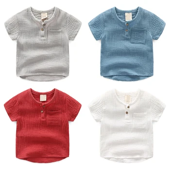 소년 Tshirt 아이 면 옷을 어린이는 T-셔츠에 대한 아기 유아 T 캔디드 소매가 짧은 여성 리넨 소프트
