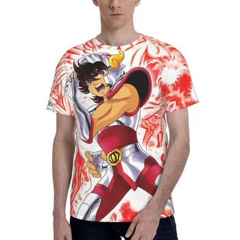 Pegasus Saint Seiya 애니메이션 여름 남성 T 셔츠 대형 폴리에스테르 티셔츠를 빠른 건조 소매가 짧은 3D 인쇄하는 Breathable 옷