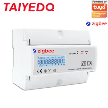 삼상 에너지 미터 Zigbee TuYa80A Din 레일 Smart Power Meter AC230V TAC7361C