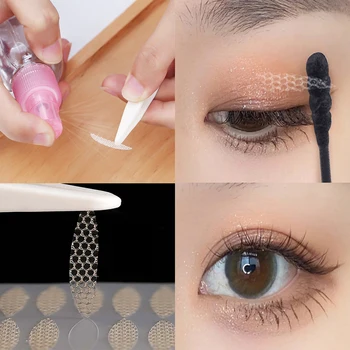 240pcs 자연 눈 성형 메시-레이 보이지 않는 더블풀 스티커를 투명한 자동 접착 눈꺼풀 테이프 스티커