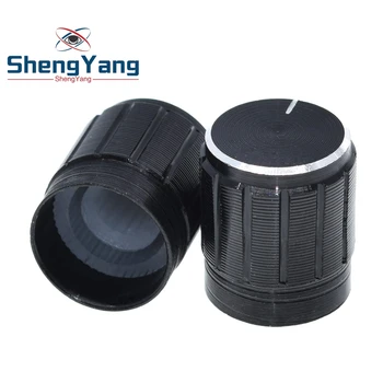 ShengYang10 15*17mm 알루미늄 합금 전위차계 노브 로타리 스위치 볼륨 조절 손잡이를 블랙 DIY