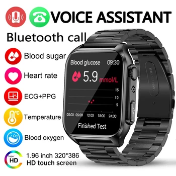 2023 혈당 ECG+PPG Bluetooth 똑똑한 시계 전화 남성 자동적인 적외선혈 산소 마음 속도혈압 건강 시계