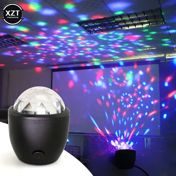 새로운 단계 빛 디스코 마술 효과를 소형 LED 램프 음성을 공 USB 크리스탈 플래시 DJ 로젝터 파티 분위기 빛