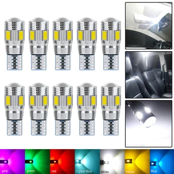10 개 LED 인테리어 크세논 흰색 블루색 램프 CANBUS6SMD5630 렌즈로젝터에 단단한 알루미늄 전구 옆 감적 주차등