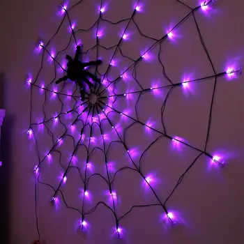 태양경 할로윈 거미줄 빛 60LED8Mode 거미 Net 조명을 위한 당당한 바 유령의 집 장식