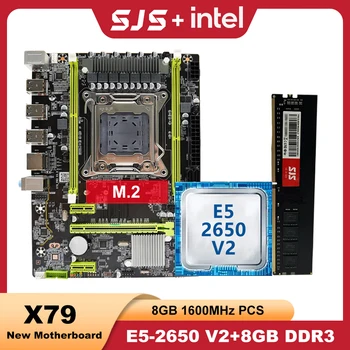 경 X79E5 2650V2DDR3 8GB LGA2011Intel Xeon E5CPU 가 프로세서와 마더보드 설정+8GB1600MHz RAM 메모리 X79 장비탈 mãe